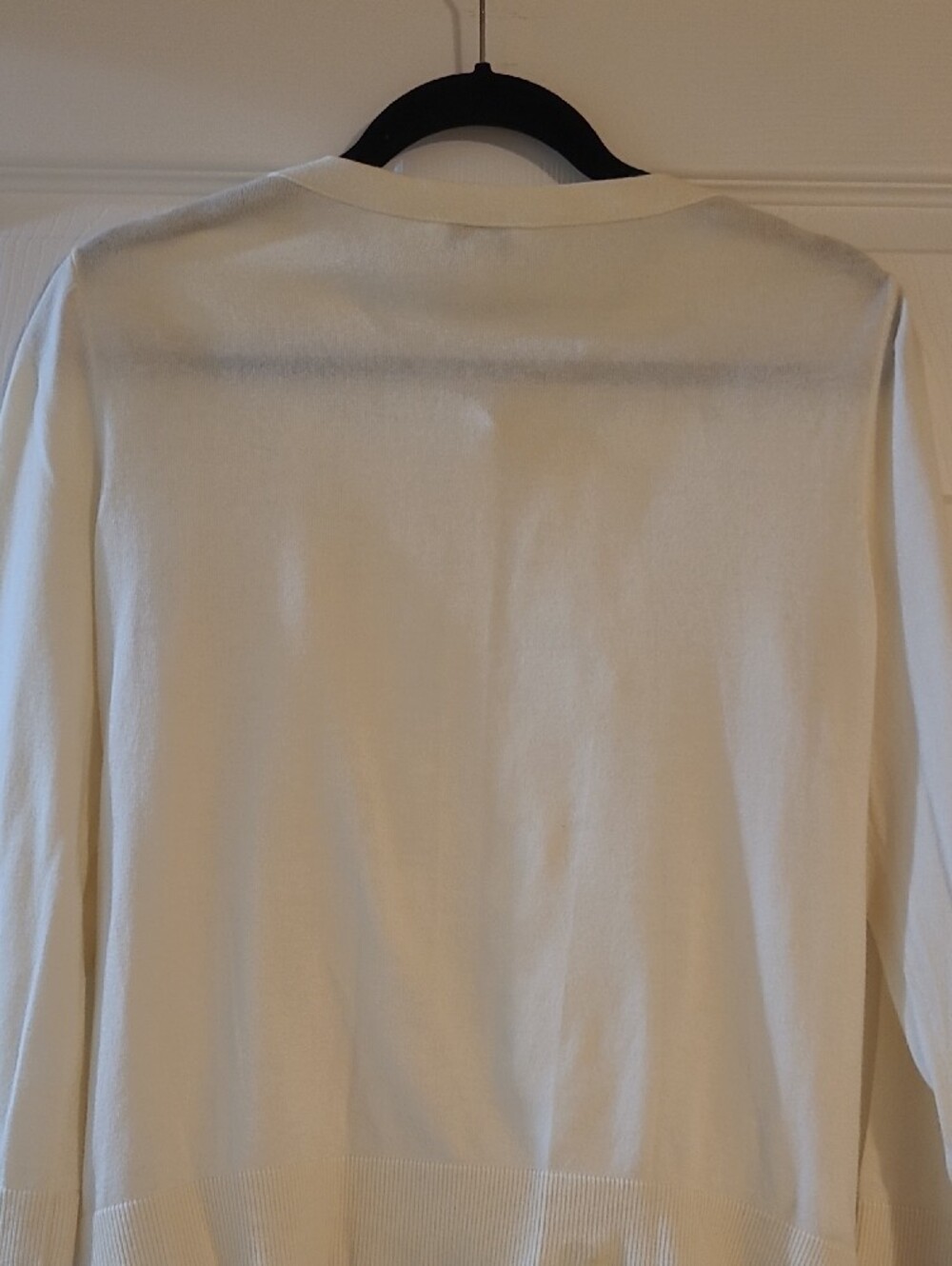 LOFT Ivory Ruffle-Front Button Cardigan - Picture 5 of 7